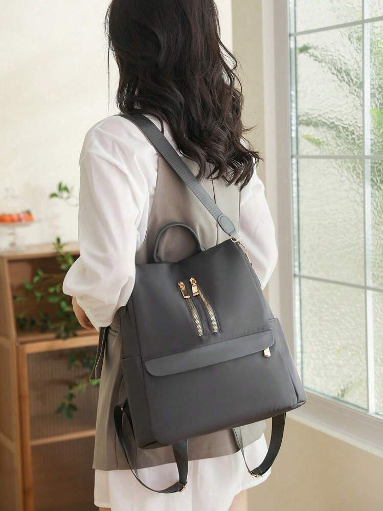 Steel Grey Minimalist Anti-Theft Fashion Daypack