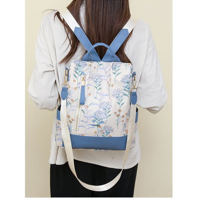 Pastel Floral Convertible Backpack & Shoulder Bag