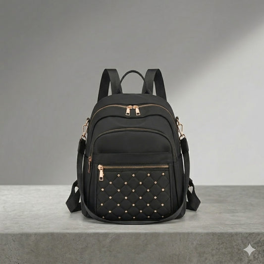 Urban Chic Studded Nylon Backpack & Shoulder Bag