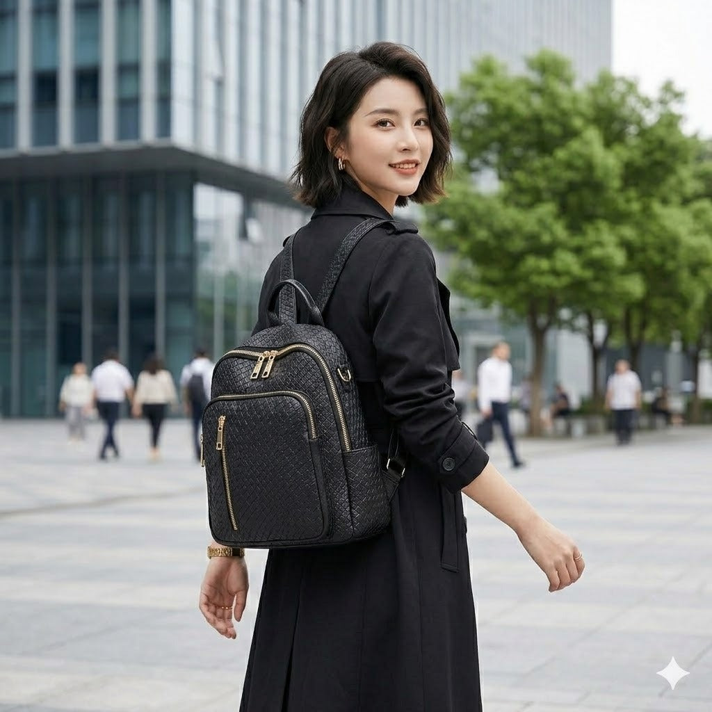 Elegant Textured Black Shoulder Bag for Girls