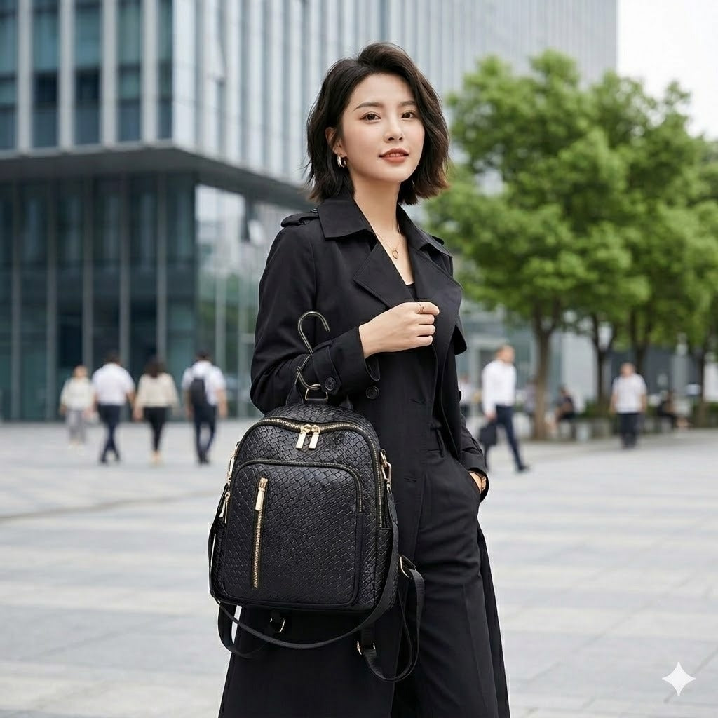 Elegant Textured Black Shoulder Bag for Girls
