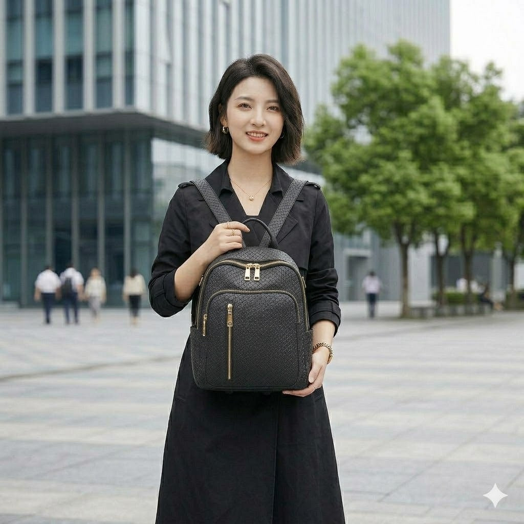 Elegant Textured Black Shoulder Bag for Girls