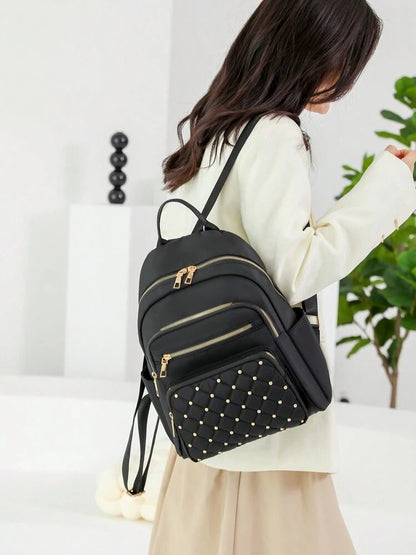 Urban Chic Studded Nylon Backpack & Shoulder Bag