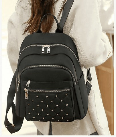 Urban Chic Studded Nylon Backpack & Shoulder Bag