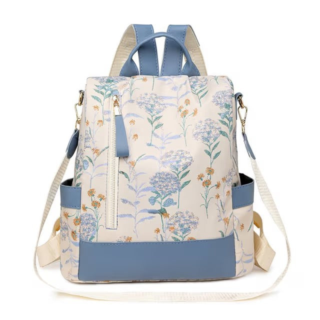 Pastel Floral Convertible Backpack & Shoulder Bag