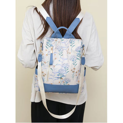 Pastel Floral Convertible Backpack & Shoulder Bag