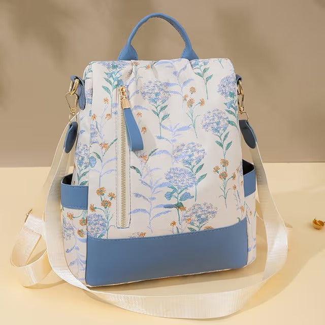 Pastel Floral Convertible Backpack & Shoulder Bag
