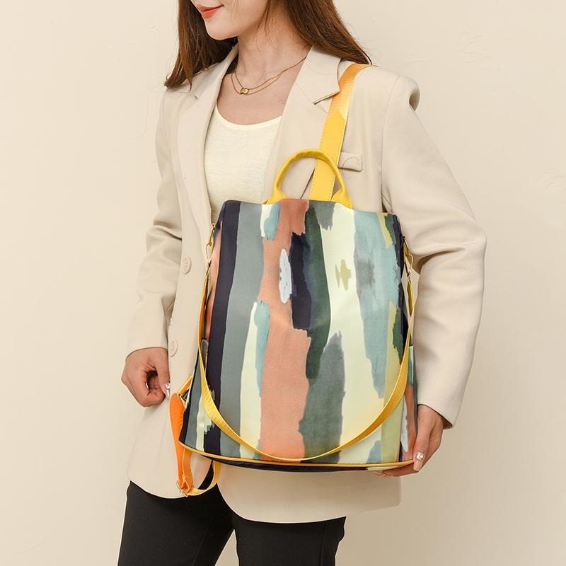 Chic Watercolor Art Pattern Anti-Theft Backpack for Women