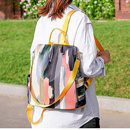 Chic Watercolor Art Pattern Anti-Theft Backpack for Women