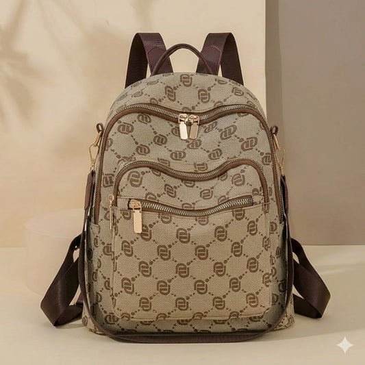 Premium Vintage Monogram Backpack for Women | Stylish Travel Bag