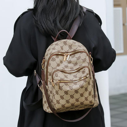 Premium Vintage Monogram Backpack for Women | Stylish Travel Bag