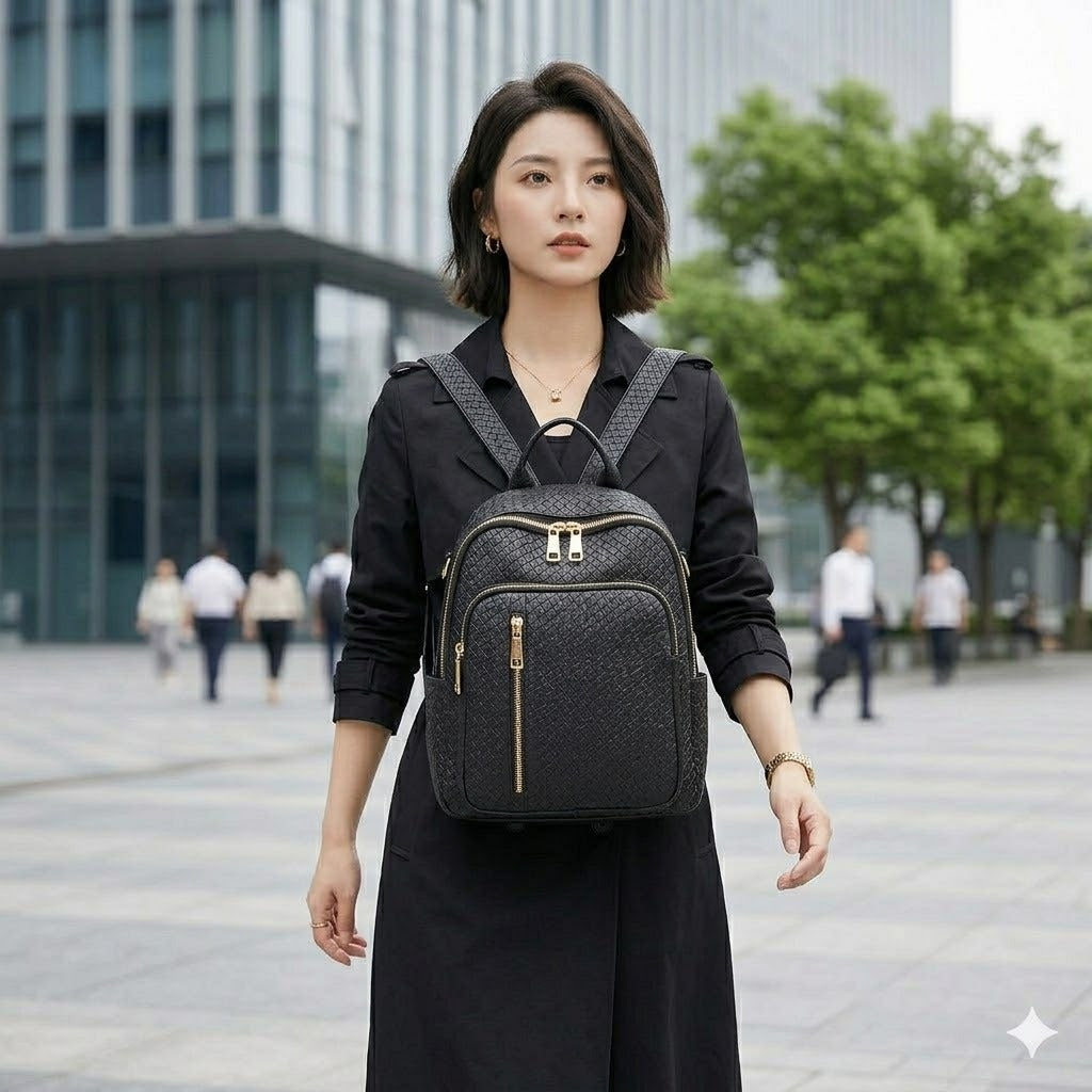 Elegant Textured Black Shoulder Bag for Girls