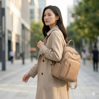 Luxury Textured Leather Backpack for Women