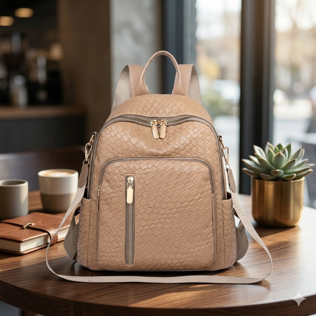 Luxury Textured Leather Backpack for Women